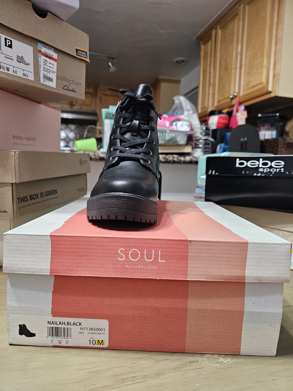 SOUL Naturalizer Black Lace-Up Combat Ankle Boot